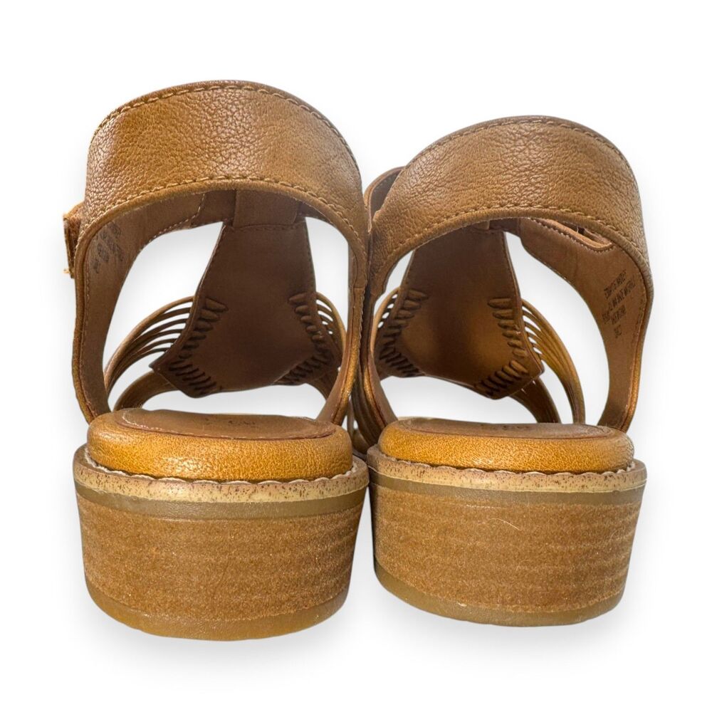 Comfort Sandals Eurosoft 8.5 Tan Strappy Block Heel Naidley New - Picture 5 of 14